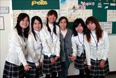 A group photo of several female students